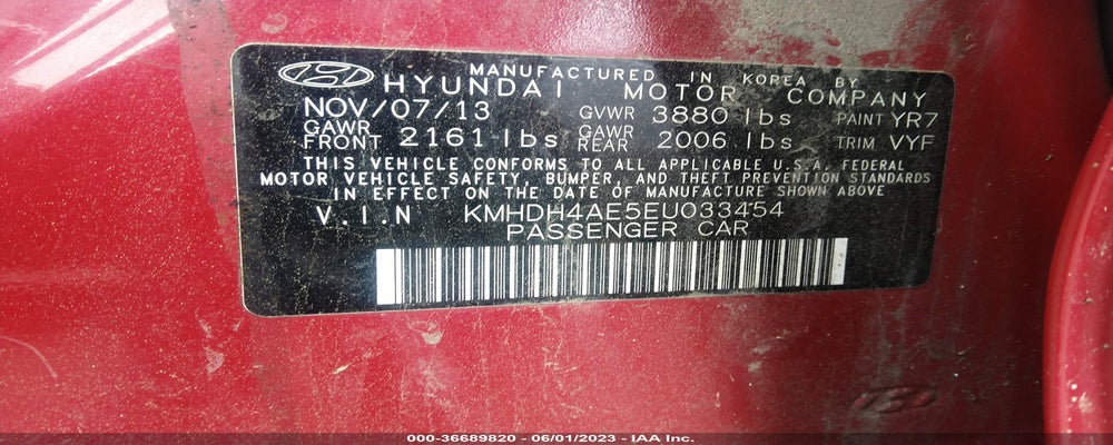 KMHDH4AE5EU033454 2014 HYUNDAI ELANTRA photo no. 9