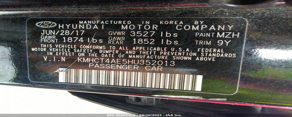 KMHCT4AE5HU352013 2017 HYUNDAI ACCENT photo no. 9