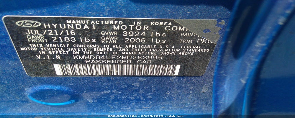 KMHD84LF2HU263995 2017 HYUNDAI ELANTRA photo no. 9