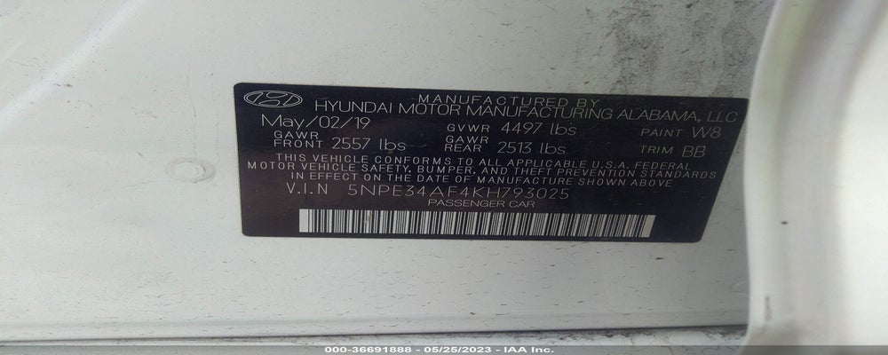 5NPE34AF4KH793025 2019 HYUNDAI SONATA photo no. 9