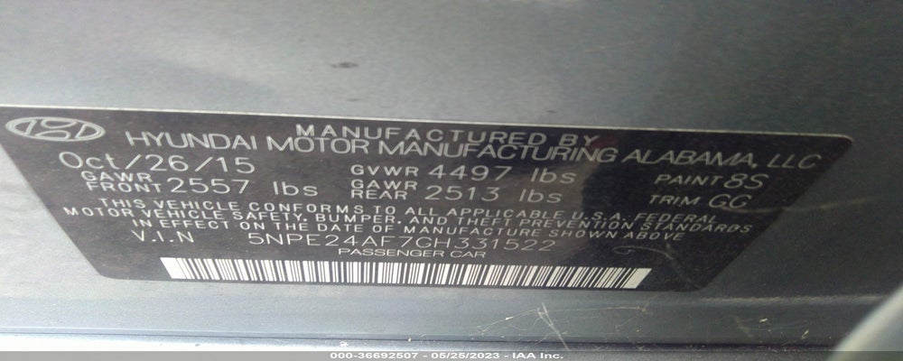 5NPE24AF7GH331522 2016 HYUNDAI SONATA photo no. 9