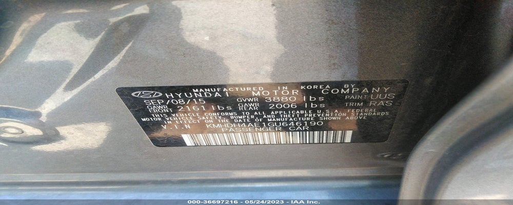KMHDH4AE1GU646190 2016 HYUNDAI ELANTRA photo no. 9