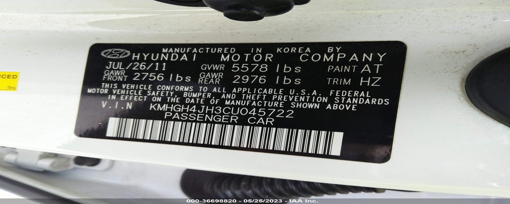 KMHGH4JH3CU045722 2012 HYUNDAI EQUUS photo no. 9