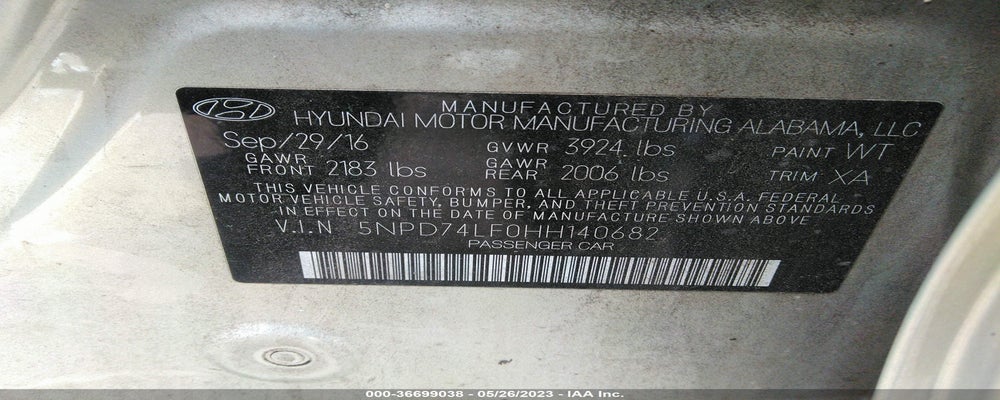 5NPD74LF0HH140682 2017 HYUNDAI ELANTRA photo no. 9