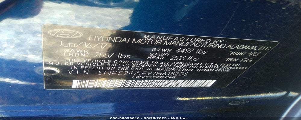 5NPE24AF9JH618206 2018 HYUNDAI SONATA photo no. 9