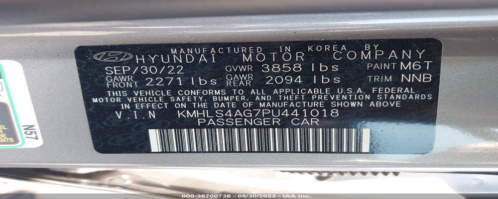 KMHLS4AG7PU441018 2023 HYUNDAI ELANTRA photo no. 9