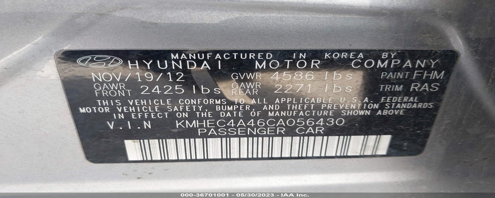 KMHEC4A46CA056430 2012 HYUNDAI SONATA photo no. 9