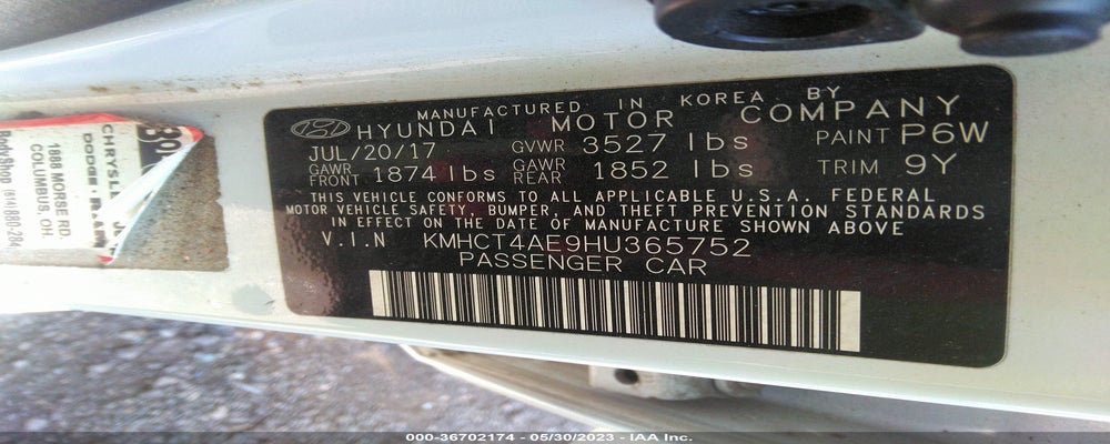 KMHCT4AE9HU365752 2017 HYUNDAI ACCENT photo no. 9