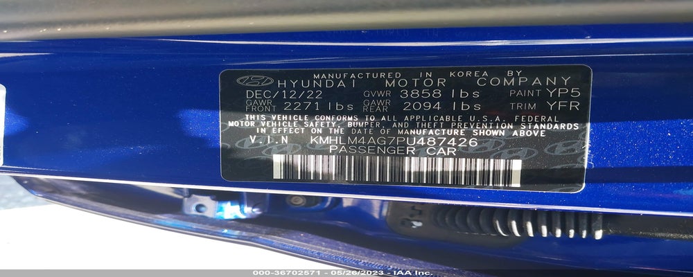 KMHLM4AG7PU487426 2023 HYUNDAI ELANTRA photo no. 9