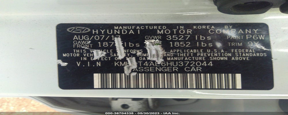 KMHCT4AE6HU372044 2017 HYUNDAI ACCENT photo no. 9