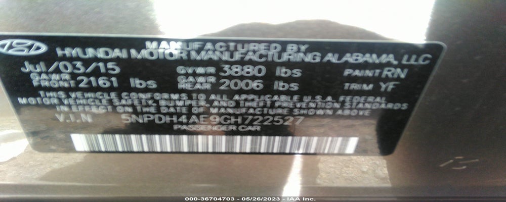 5NPDH4AE9GH722527 2016 HYUNDAI ELANTRA photo no. 9