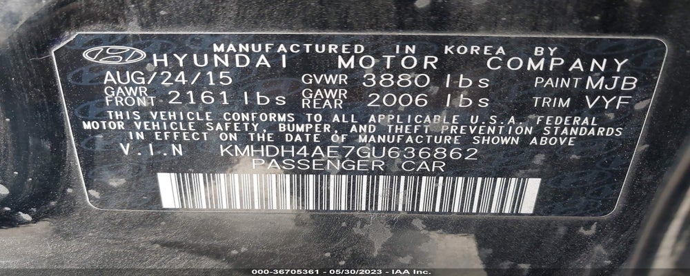 KMHDH4AE7GU636862 2016 HYUNDAI ELANTRA photo no. 9