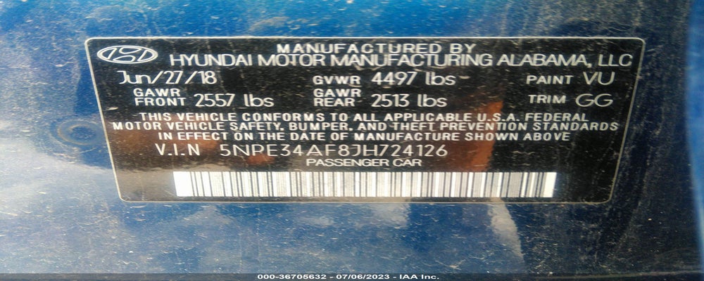 5NPE34AF8JH724126 2018 HYUNDAI SONATA photo no. 9