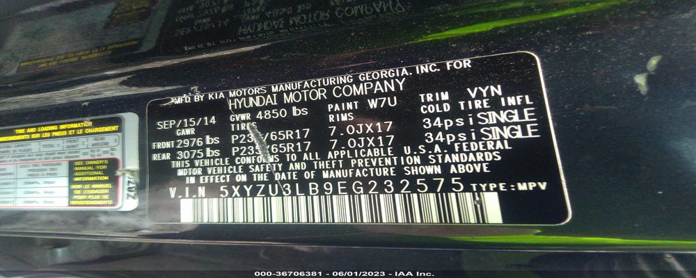 5XYZU3LB9EG232575 2014 HYUNDAI SANTA FE SPORT photo no. 9