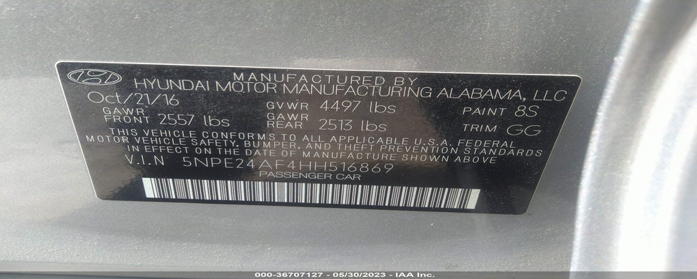 5NPE24AF4HH516869 2017 HYUNDAI SONATA photo no. 9