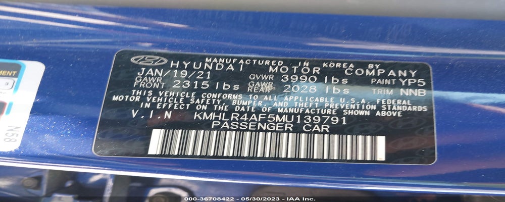 KMHLR4AF5MU139791 2021 HYUNDAI ELANTRA photo no. 9