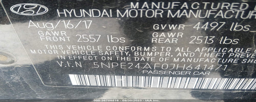 5NPE24AF0JH641471 2018 HYUNDAI SONATA photo no. 9