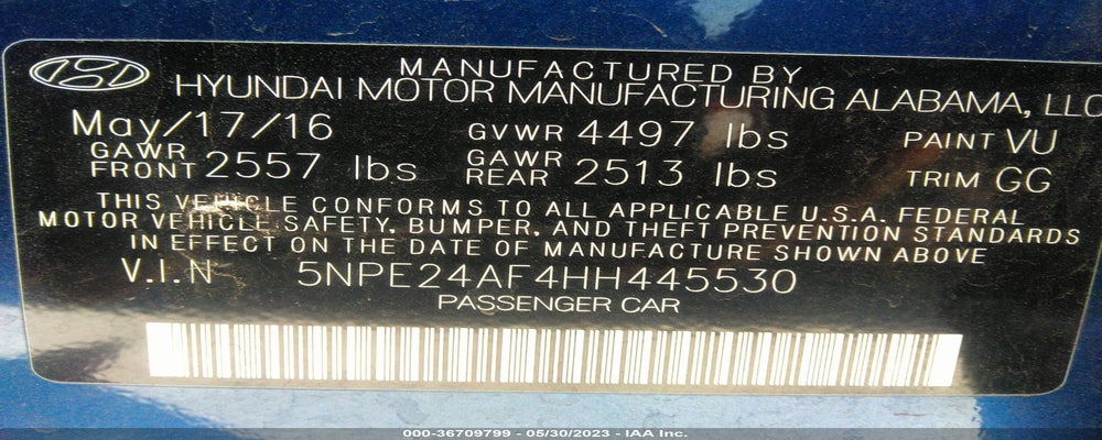 5NPE24AF4HH445530 2017 HYUNDAI SONATA photo no. 9