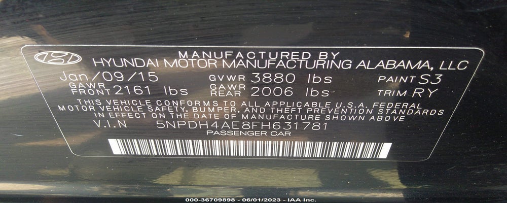 5NPDH4AE8FH631781 2015 HYUNDAI ELANTRA photo no. 9