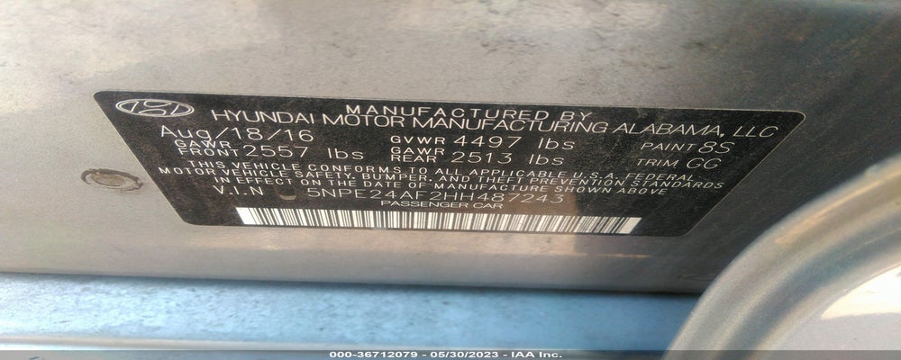 5NPE24AF2HH487243 2017 HYUNDAI SONATA photo no. 9
