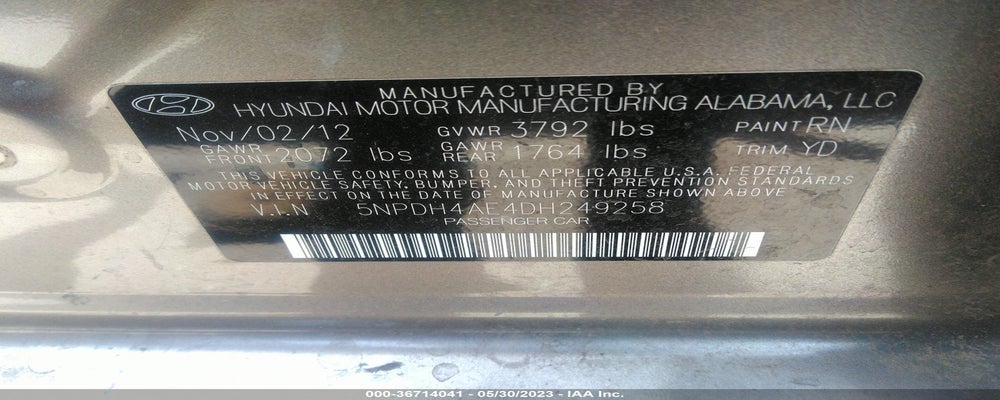 5NPDH4AE4DH249258 2013 HYUNDAI ELANTRA photo no. 9