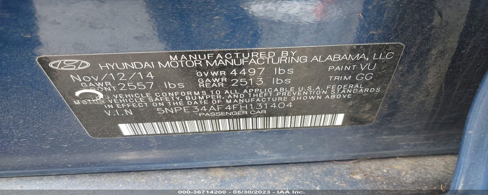 5NPE34AF4FH131404 2015 HYUNDAI SONATA photo no. 9