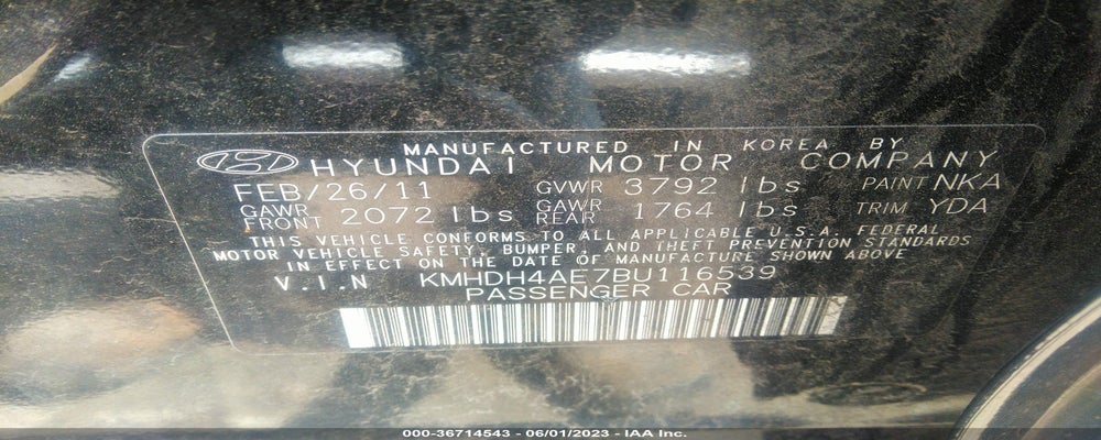 KMHDH4AE7BU116539 2011 HYUNDAI ELANTRA photo no. 9