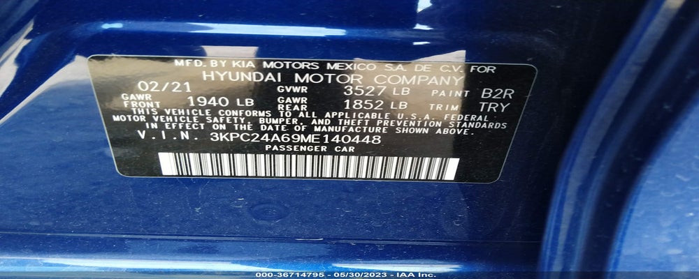 3KPC24A69ME140448 2021 HYUNDAI ACCENT photo no. 9