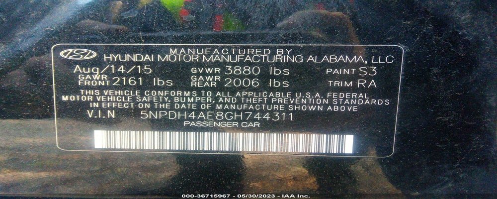 5NPDH4AE8GH744311 2016 HYUNDAI ELANTRA photo no. 9