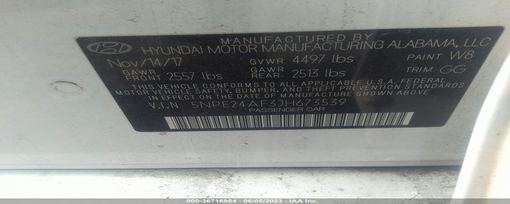 5NPE24AF3JH673539 2018 HYUNDAI SONATA photo no. 9