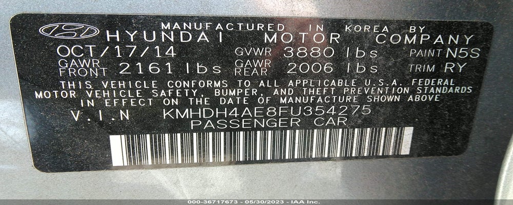 KMHDH4AE8FU354275 2015 HYUNDAI ELANTRA photo no. 9