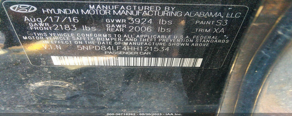 5NPD84LF4HH121534 2017 HYUNDAI ELANTRA photo no. 9
