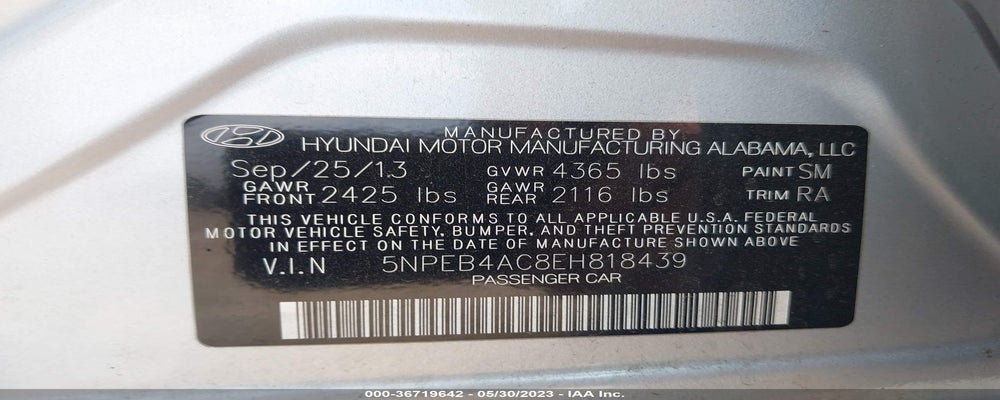5NPEB4AC8EH818439 2014 HYUNDAI SONATA photo no. 9