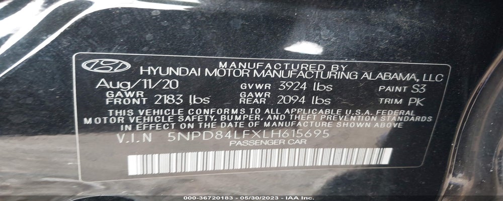 5NPD84LFXLH615695 2020 HYUNDAI ELANTRA photo no. 9