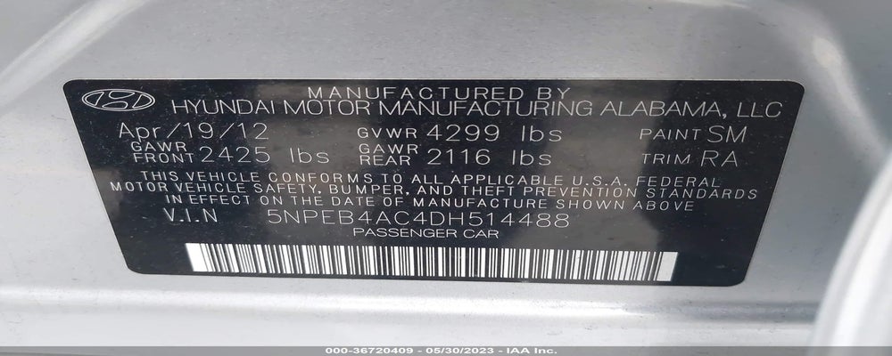 5NPEB4AC4DH514488 2013 HYUNDAI SONATA photo no. 9