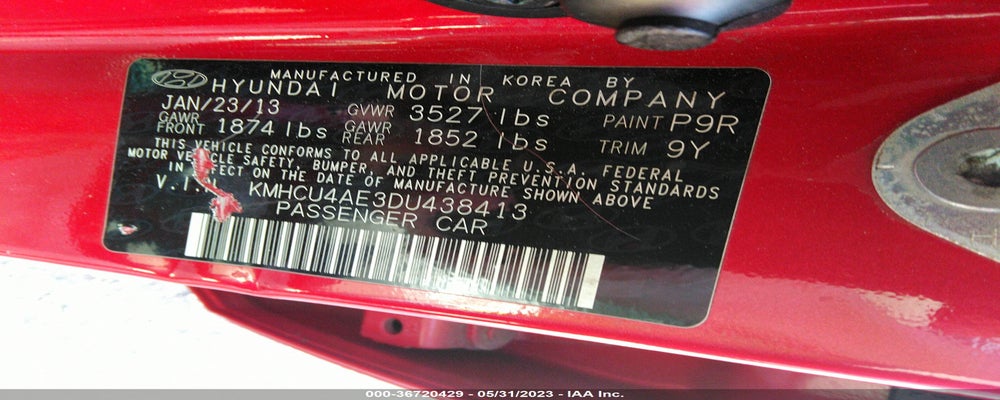 KMHCU4AE3DU438413 2013 HYUNDAI ACCENT photo no. 9