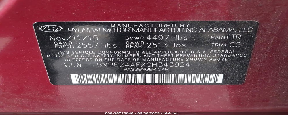 5NPE24AFXGH343924 2016 HYUNDAI SONATA photo no. 9