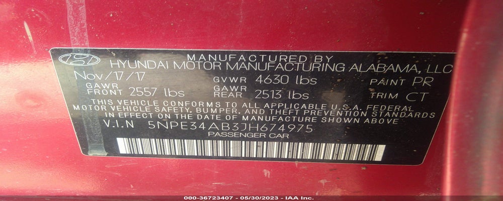5NPE34AB3JH674975 2018 HYUNDAI SONATA photo no. 9