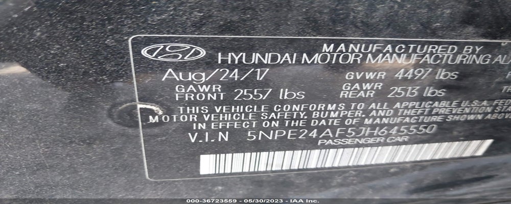 5NPE24AF5JH645550 2018 HYUNDAI SONATA photo no. 9