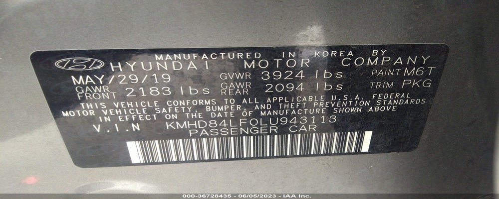 KMHD84LF0LU943113 2020 HYUNDAI ELANTRA photo no. 9