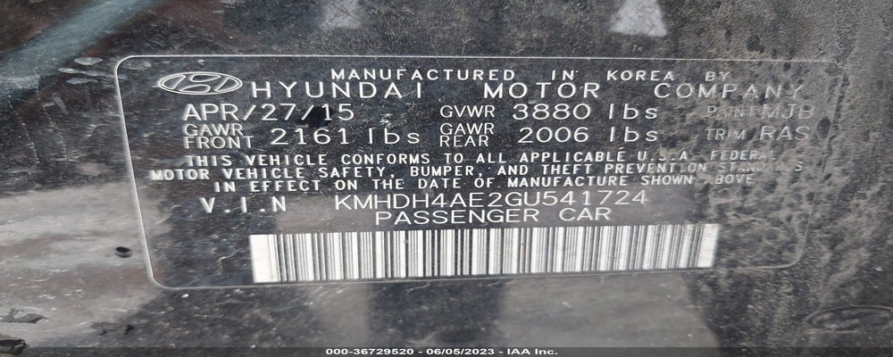 KMHDH4AE2GU541724 2016 HYUNDAI ELANTRA photo no. 9