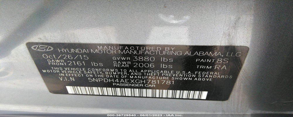 5NPDH4AEXGH781781 2016 HYUNDAI ELANTRA photo no. 9