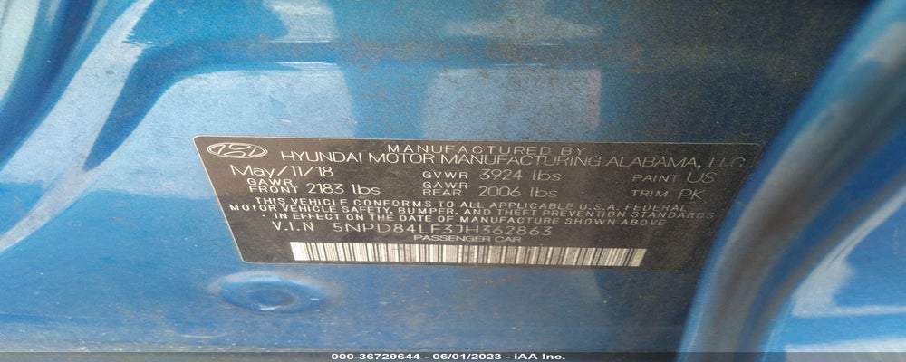 5NPD84LF3JH362863 2018 HYUNDAI ELANTRA photo no. 9