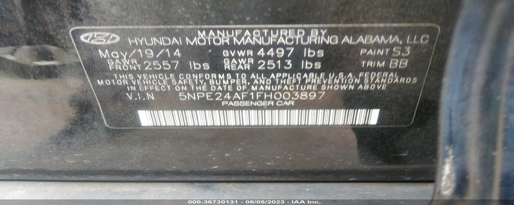 5NPE24AF1FH003897 2015 HYUNDAI SONATA photo no. 9