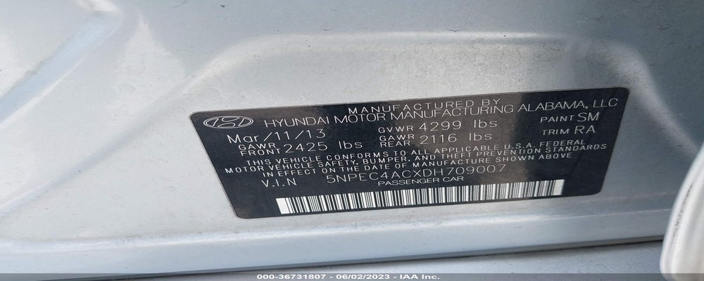 5NPEC4ACXDH709007 2013 HYUNDAI SONATA photo no. 9
