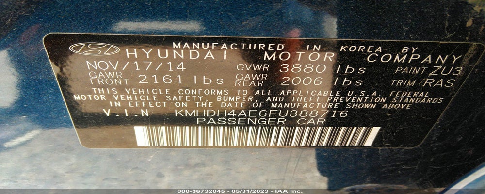 KMHDH4AE6FU388716 2015 HYUNDAI ELANTRA photo no. 9