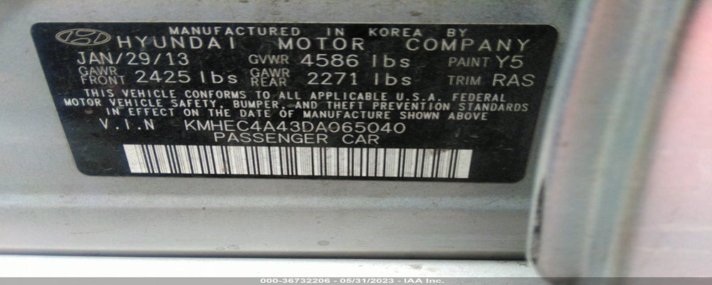 KMHEC4A43DA065040 2013 HYUNDAI SONATA HYBRID photo no. 9
