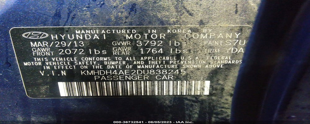 KMHDH4AE2DU838245 2013 HYUNDAI ELANTRA photo no. 9