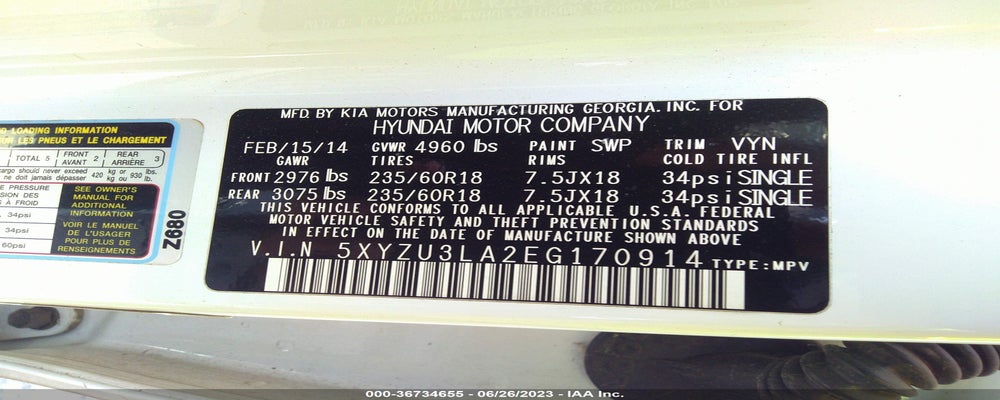 5XYZU3LA2EG170914 2014 HYUNDAI SANTA FE SPORT photo no. 9