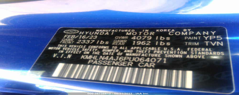 KMHLN4AJ6PU064071 2023 HYUNDAI ELANTRA HYBRID photo no. 9